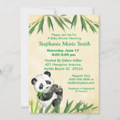 Cute Baby Panda Green Bamboo Baby shower Kaart (Voorkant)
