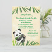 Cute Baby Panda Green Bamboo Baby shower Kaart (Staand voorkant)