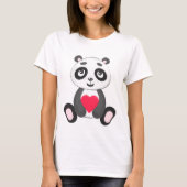 Cute Baby Panda Holding A Heart T-shirt (Voorkant)