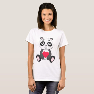 Cute Baby Panda Holding A Heart T-shirt