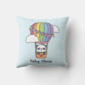 Cute Baby Panda in Hot Air Ballon Kinder Room Deco Kussen (Achterkant)