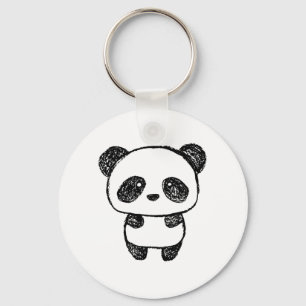 Cute Baby Panda in houtskool #3 Sleutelhanger