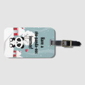 Cute Baby panda in Winter Sneeuwgrijs Bagagelabel (Voorkant (horizontaal))