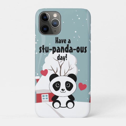 Cute Baby panda in Winter Sneeuwgrijs Case-Mate iPhone Case (Achterkant)