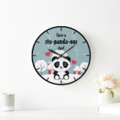 Cute Baby panda in Winter Sneeuwgrijs Grote Klok (Huis)