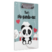 Cute Baby panda in Winter Sneeuwgrijs Klembord (Rechts)