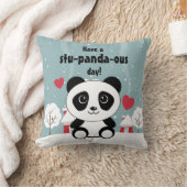 Cute Baby panda in Winter Sneeuwgrijs Kussen (Deken)