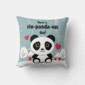 Cute Baby panda in Winter Sneeuwgrijs Kussen (Voorkant)