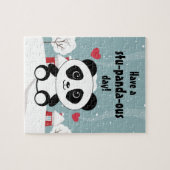 Cute Baby panda in Winter Sneeuwgrijs Legpuzzel (Horizontaal)