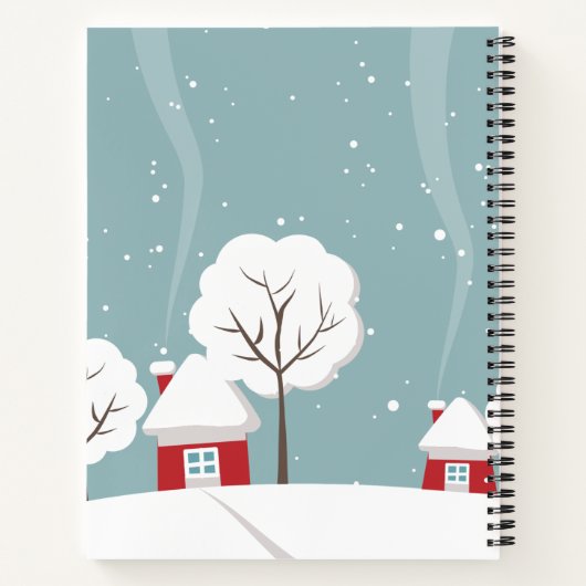 Cute Baby panda in Winter Sneeuwgrijs Notitieboek (Achterkant)