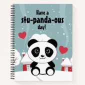 Cute Baby panda in Winter Sneeuwgrijs Notitieboek (Voorkant)