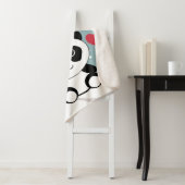 Cute Baby panda in Winter Sneeuwgrijs Sherpa Deken (In situ)