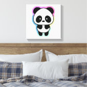 Cute Baby Panda - Regenboogkleuren Canvas Afdruk (Insitu (Slaapkamer))