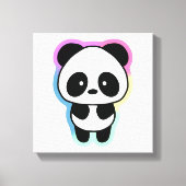 Cute Baby Panda - Regenboogkleuren Canvas Afdruk (Voorkant)