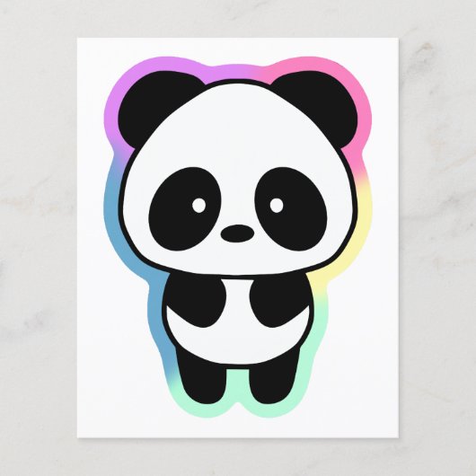 Cute Baby Panda - Regenboogkleuren Flyer (Voorkant)