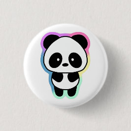 Cute Baby Panda - Regenboogkleuren Ronde Button 3,2 Cm