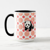 Cute Baby Panda Roze en koraalpokadots Mok (Links)