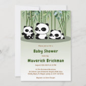 Cute Baby Panda Simple Bamboo Greenery Baby shower Kaart (Voorkant)