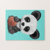 Cute Baby panda speelt met Basketball Legpuzzel (Horizontaal)