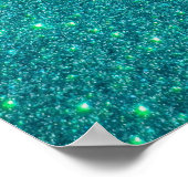 Cute baby panda turquoise glitter poster (Hoek)