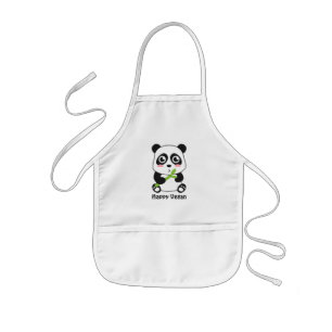 Cute Baby Panda Vegan Kinder Apron Kinder Schort