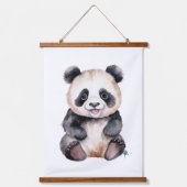 Cute baby panda waterverf hangend wandkleed (Voorkant)