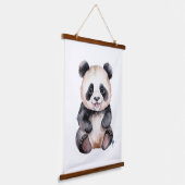 Cute baby panda waterverf hangend wandkleed (Gebogen)