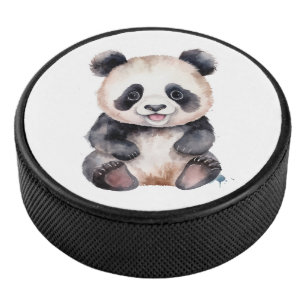 Cute baby panda waterverf hockey puck
