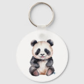 Cute baby panda waterverf sleutelhanger (Voorkant)