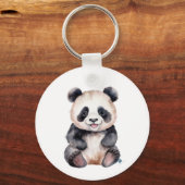Cute baby panda waterverf sleutelhanger (Achterkant)