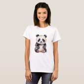 Cute baby panda waterverf t-shirt (Voorkant volledig)