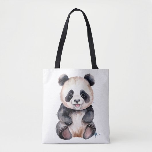 Cute baby panda waterverf tote bag (Voorkant)