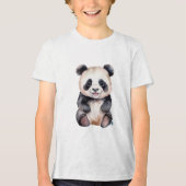 Cute baby panda waterverf Tri-Blend shirt (Voorkant)