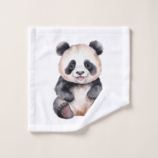 Cute baby panda waterverf washandje (Wasdoekje)