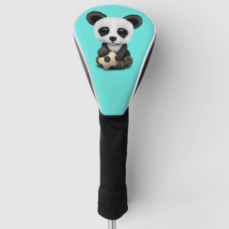 Cute Baby Panda with Football Voetbal Golfheadcover