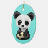 Cute Baby Panda with Football Voetbal Keramisch Ornament (Links)