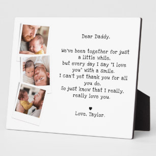 Cute Baby Papa Gedicht & 3 Foto's Tafelmodel Fotoplaat