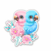 Cute Baby Parrot Twins Sticker (Voorkant)