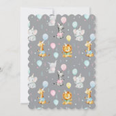 Cute Baby Party Animals Kids Birthday Party Kaart (Achterkant)