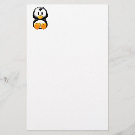 Cute Baby Penguin - Aanpasbaar Briefpapier (Voorkant)
