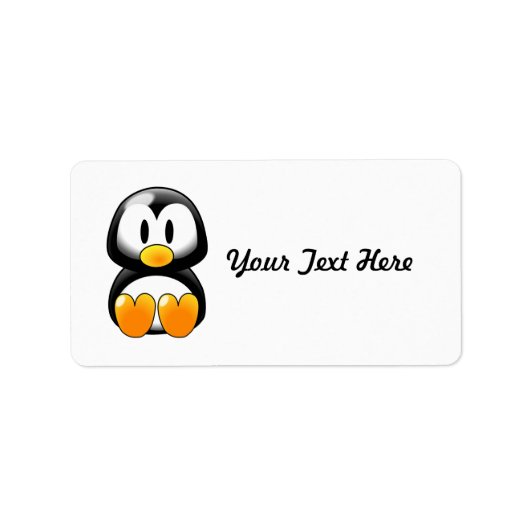 Cute Baby Penguin - Aanpasbaar Etiket (Voorkant)