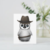  Cute Baby Penguin Cowboy Briefkaart (Staand voorkant)