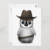  Cute Baby Penguin Cowboy Briefkaart (Voorkant / Achterkant)