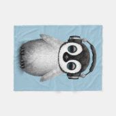Cute Baby Penguin Dj met hoofdtelefoon Fleece Deken (Voorkant (Horizontaal))