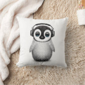  Cute Baby Penguin Dj met hoofdtelefoon Kussen (Deken)