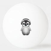 Cute Baby Penguin Dj met hoofdtelefoon Pingpongbal (Voorkant)