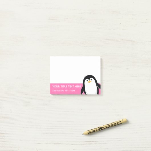Cute Baby Penguin kiest uw kleuren Post-it® Notes (Op bureau)