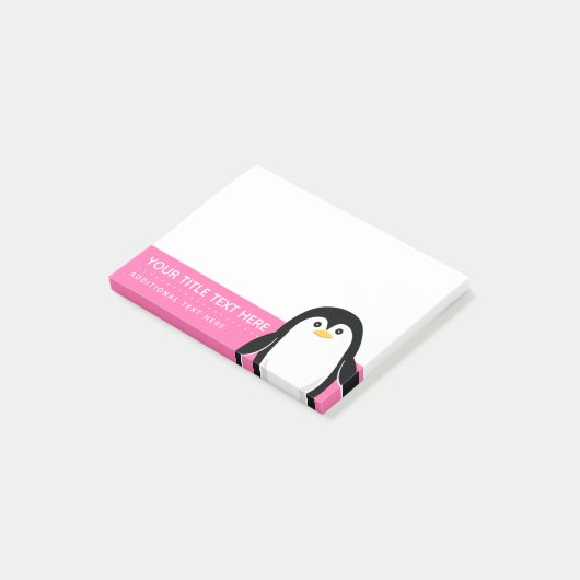 Cute Baby Penguin kiest uw kleuren Post-it® Notes (Schuin)