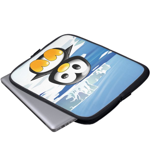 Cute Baby Penguin Laptop Sleeve (Voorkant onderkant)