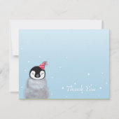 Cute Baby Penguin met Party Pet Bedankt (Voorkant)
